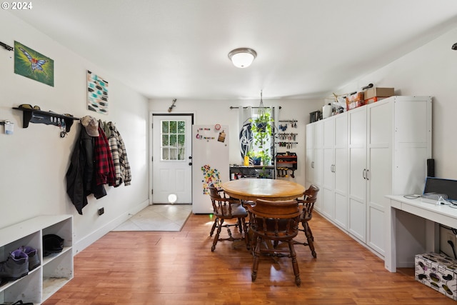 dining room featuring light wood finished floors