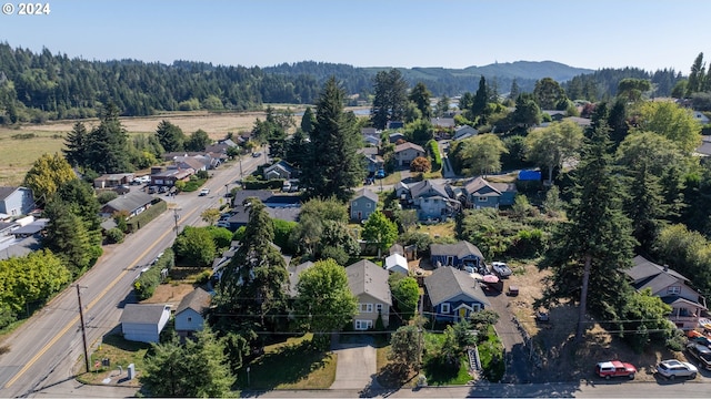 birds eye view of property with a residential view and a mountain view