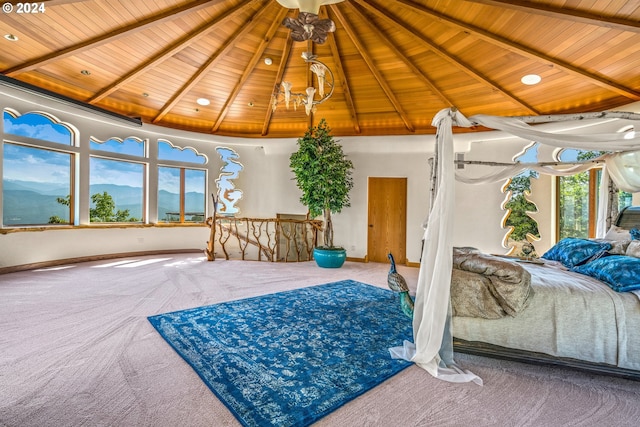 sunroom / solarium with lofted ceiling with beams and wooden ceiling