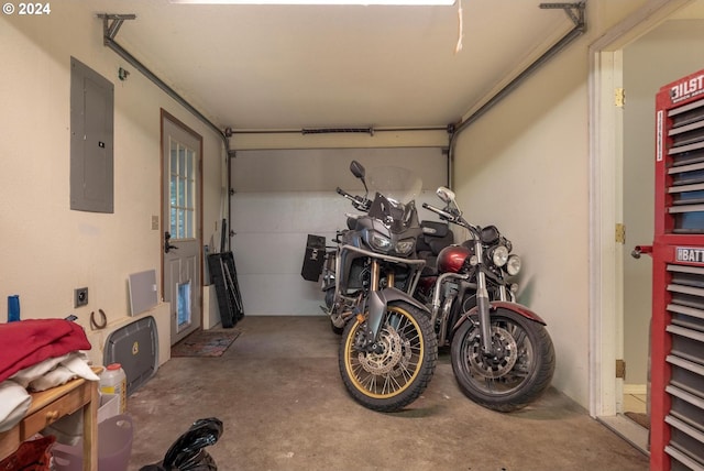 garage with electric panel