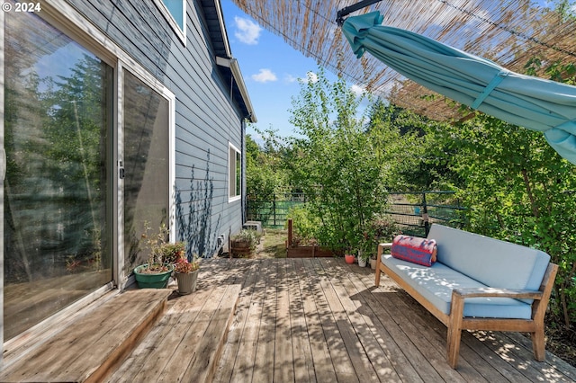 deck featuring an outdoor hangout area