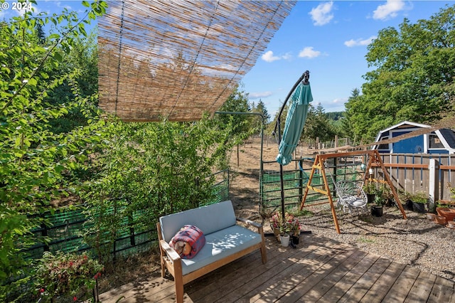 view of wooden deck