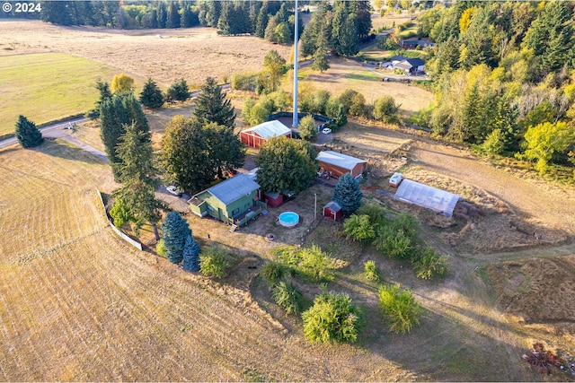 aerial view with a rural view