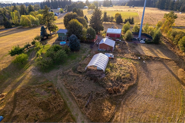 drone / aerial view featuring a rural view