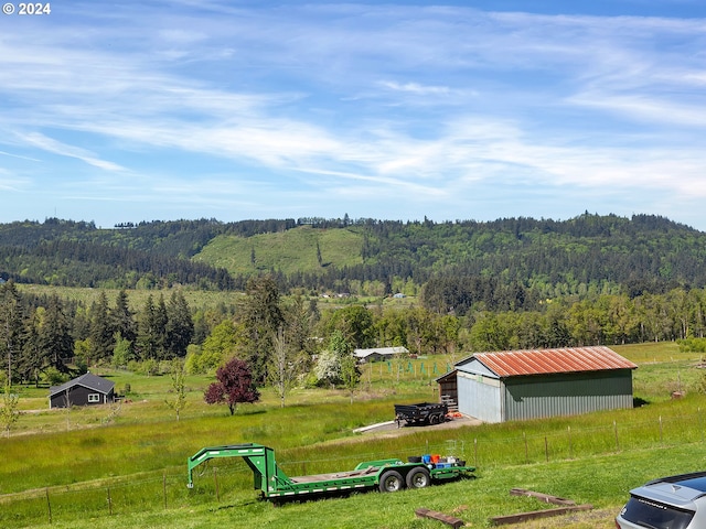 aerial view featuring a rural view