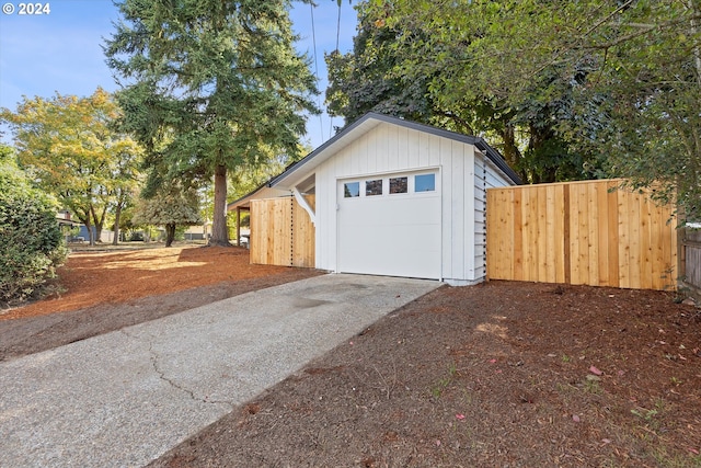 view of garage