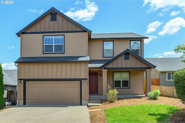 view of front of home with a garage