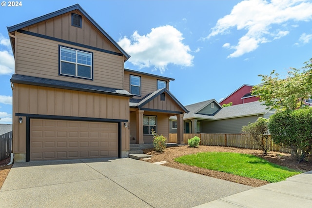 view of front of house featuring a garage