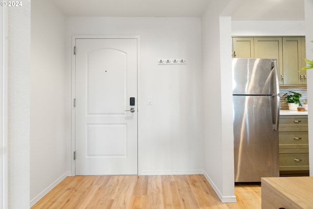 doorway featuring light wood-type flooring