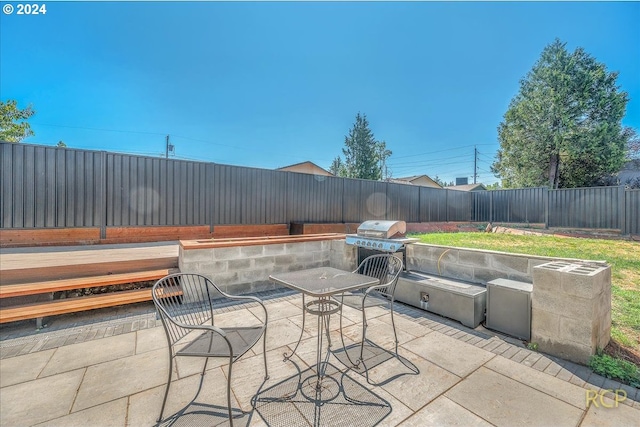 view of patio / terrace with an outdoor kitchen