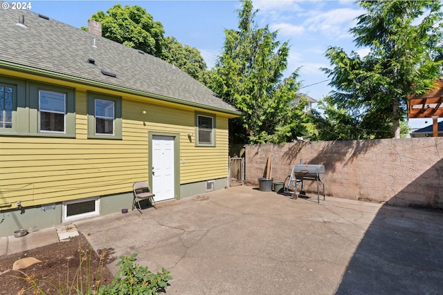 view of patio with grilling area