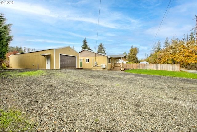 exterior space with a garage