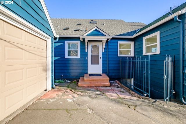 entrance to property with a garage