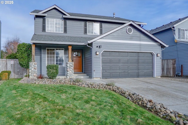 front facade featuring a front yard