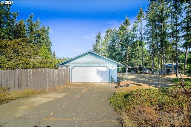 view of garage