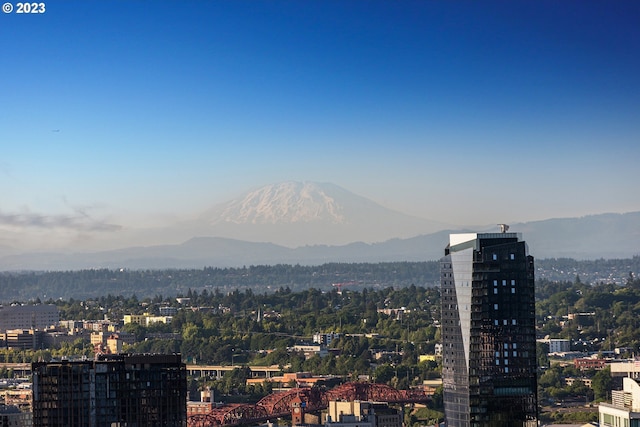 property's view of city with a mountain view