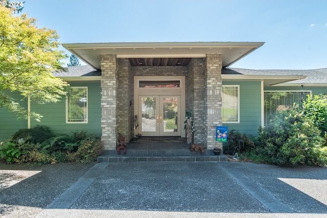 entrance to property with french doors