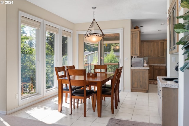 view of tiled dining room