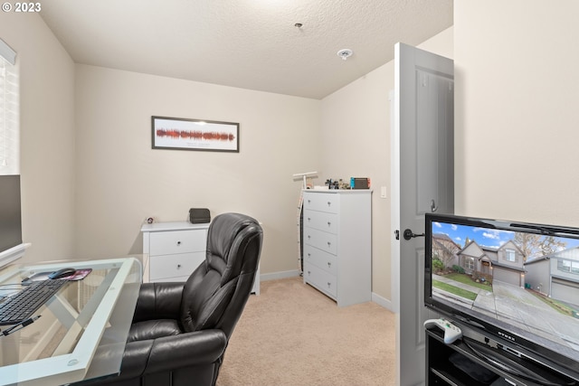 view of carpeted office space