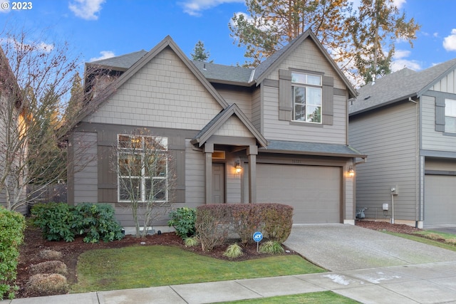 craftsman-style home featuring a garage