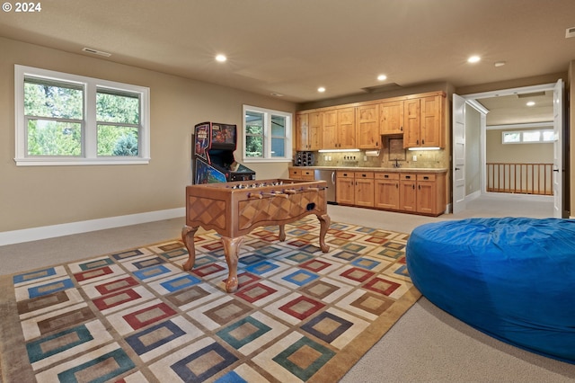 interior space featuring sink