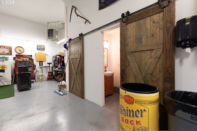 garage featuring sink