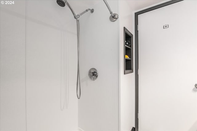 interior details with a shower