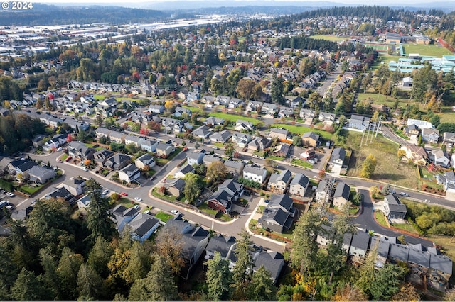 aerial view with a residential view