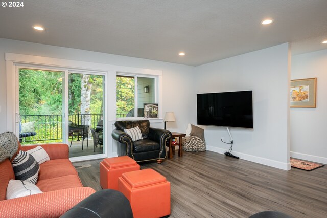 living room featuring hardwood / wood-style flooring