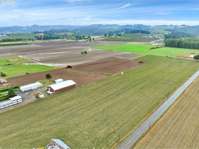 drone / aerial view with a rural view