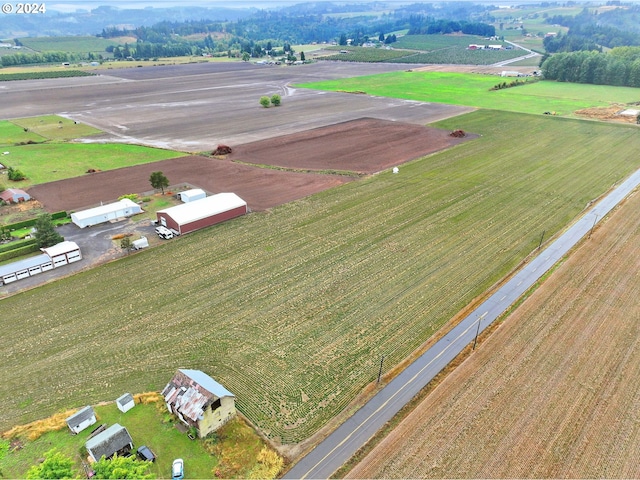 drone / aerial view with a rural view