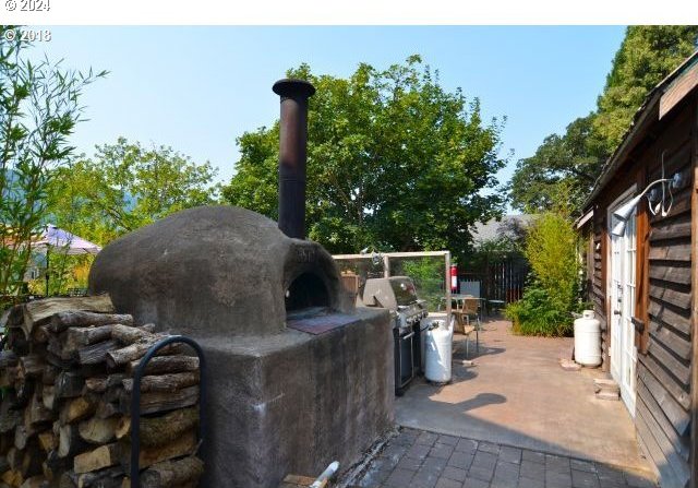 view of patio featuring area for grilling and exterior kitchen