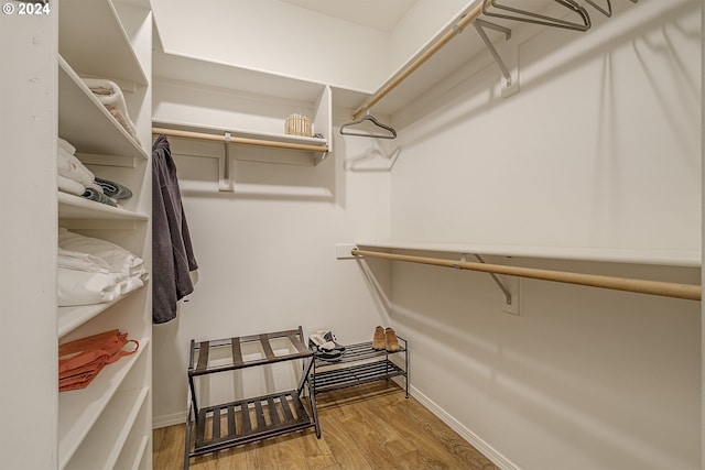 walk in closet featuring hardwood / wood-style flooring