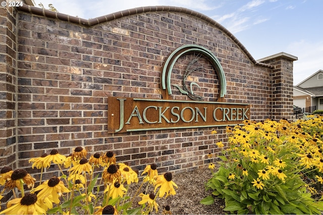 view of community sign