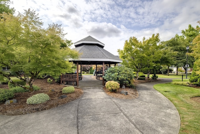 view of community with a gazebo