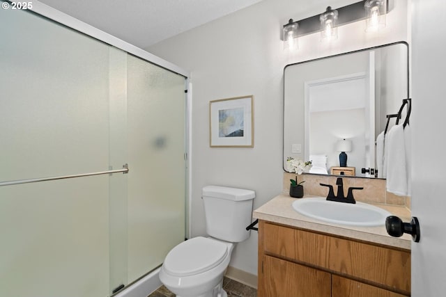 342 NW Denton Ave, Dallas, OR 97338 - full bath featuring toilet, a stall shower, and vanity