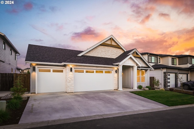 view of front of house with a garage