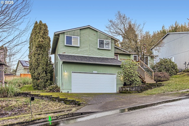 view of front of home featuring a garage