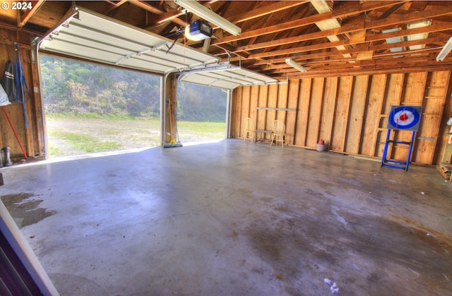 garage featuring a garage door opener