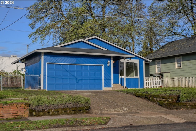 view of front of house with a garage