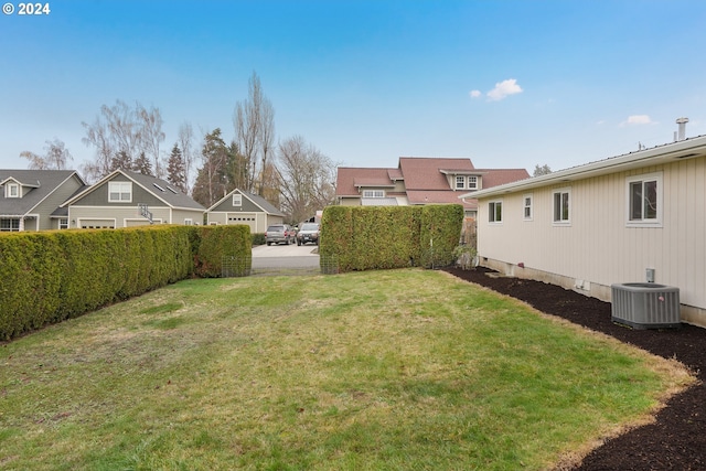 view of yard featuring cooling unit