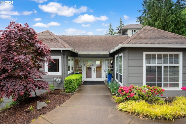 view of front of home with french doors