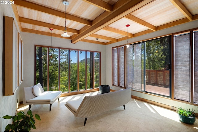2275 Floral Hill Dr, Eugene, OR 97403 - sunroom featuring beamed ceiling