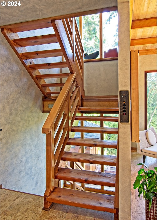 2275 Floral Hill Dr, Eugene, OR 97403 - stairs featuring plenty of natural light