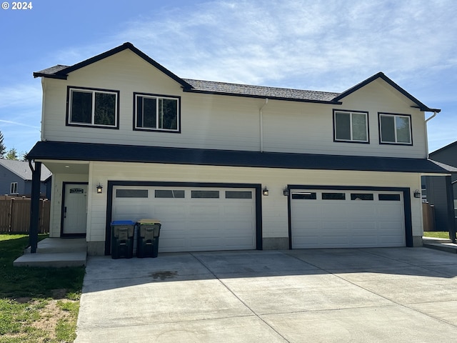 view of front of house with a garage