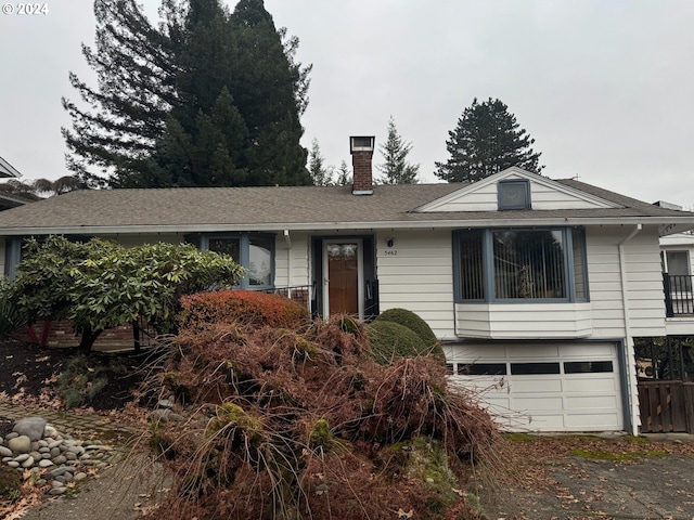 view of front of house with a garage