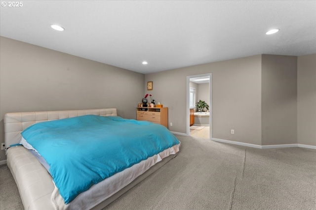 5898 SE Thornapple St, Hillsboro, OR 97123 - carpeted bedroom featuring baseboards, recessed lighting, and ensuite bath