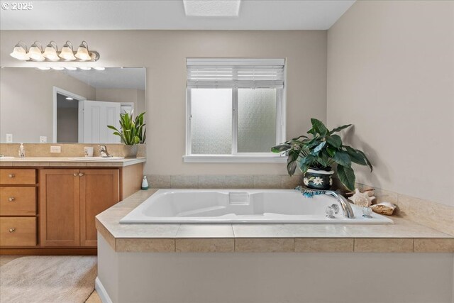 5898 SE Thornapple St, Hillsboro, OR 97123 - bathroom featuring double vanity and a garden tub