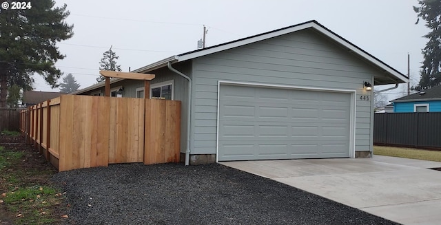 view of garage