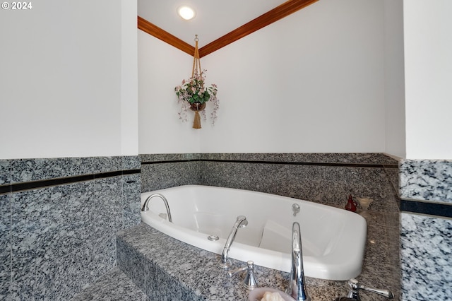 bathroom featuring crown molding